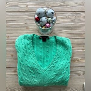 Ralph Lauren Cashmere Cable-Knit Sweater – Mint Green | Tagged L, Fits Like M